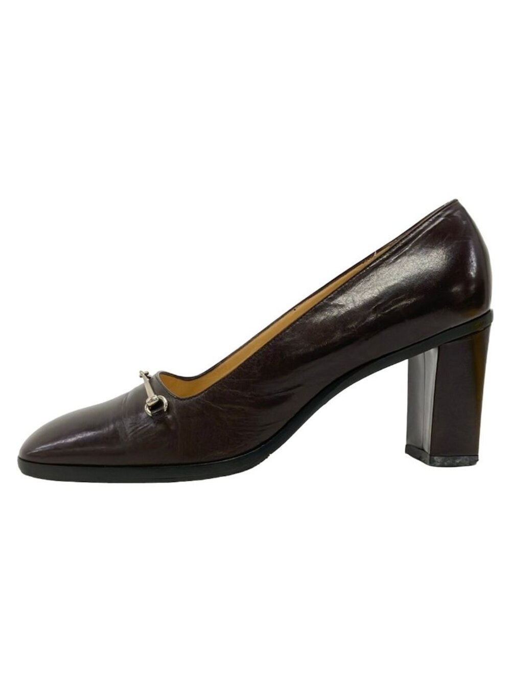 Gucci Pumps Dark Brown Horsebit Leather Heels